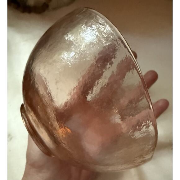 John Gilmor Glassworks Signed Copper Wave Textured Glass Bowl RARE Art Glass - Picture 8 of 10